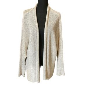 Eileen Fisher Cream Open-Front Cardigan Sweater